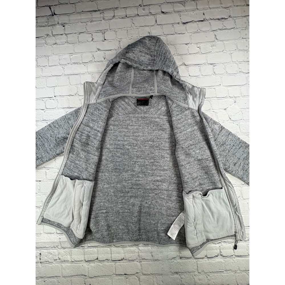 Mammut Chamuera Hooded Jacket Women M Grey Good Fleece Knit Full Zip - Picture 3 of 12